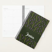 Purple and brown floral branches pattern planner (Display)