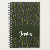 Purple and brown floral branches pattern planner (Voorkant)