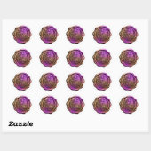 Purple and Copper Peacock Wax Look Seal Ronde Sticker (Vel)