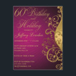 Purple and Gold 60th Birthday & Holiday Invitation<br><div class="desc">Vos invités aimeront cette invitation personnalisée, dorée et violette à 60e anniversaire et fête de vacances avec d'élégants tourbillons violets et dorés. Il s'agit d'une invitation à franchir une étape incontournable. Simple mais festif, l'élégante, chic, classique et classe invitation à la fête du 60e anniversaire est une façon appropriée de...</div>