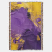 Purple and Gold Abstract Deken (Voorkant Verticaal)