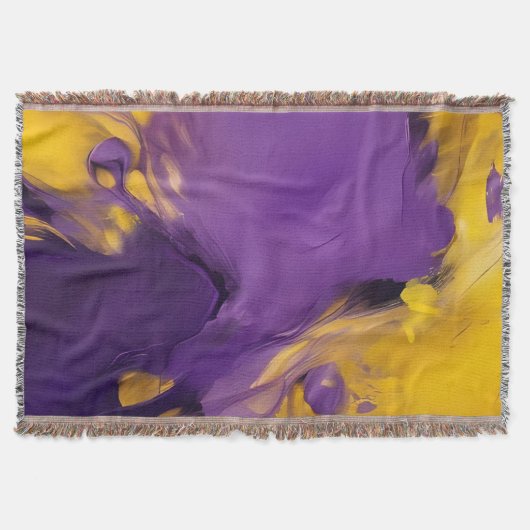 Purple and Gold Abstract Deken (Voorkant)