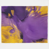 Purple and Gold Abstract Fleece Deken (Voorkant (Horizontaal))