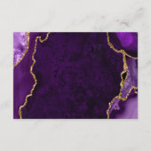 Purple and Gold Agate Wedding Accommodations Informatiekaartje (Achterkant)