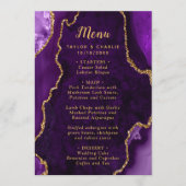 Purple and Gold Agate Wedding Menu (Devant)
