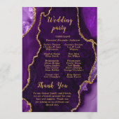 Purple and Gold Agate Wedding Program Programma (Achterkant)