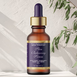 Purple and Gold Cosmetics Dropper Bottle Label