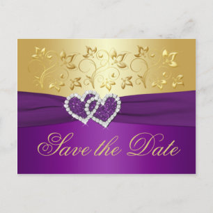 Purple and Gold Floral Enregistrer la carte Date