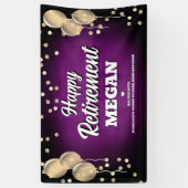 Purple and Gold Happy Retirement Spandoek (Verticaal)