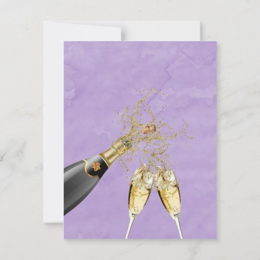 Purple and Gold Paint Brunch & Bubbly Invitation (Dos)
