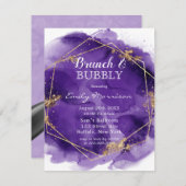 Purple and Gold Paint Brunch & Bubbly Invitation (Devant / Derrière)