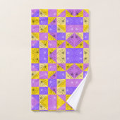 Purple and gold summer floral seamless pattern (Serviette à main)