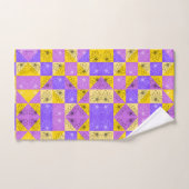 Purple and gold summer floral seamless pattern (Serviette à main)