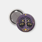 Purple and Gold Tree of Life Mandala Magneet (Voorkant / Achterkant)