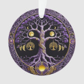 Purple and Gold Tree of Life Mandala Ornament (voorkant)
