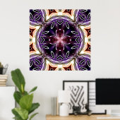 Purple and Magenta Cosmic Kaleidoscope Pattern Poster (Thuiskantoor)