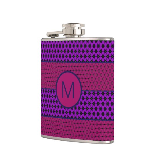 Purple and Magenta Pattern Striped Monogram Heupfles (Links)