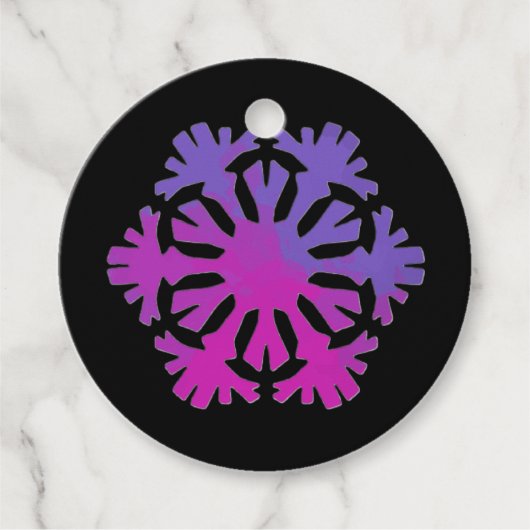 Purple and pink snowflake bedankjes labels (Voorkant)