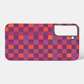 Purple and Red Checkered Geometric Pattern Samsung Galaxy Hoesje (Achterkant horizontaal)