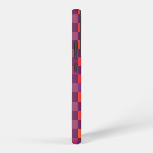 Purple and Red Checkered Geometric Pattern Samsung Galaxy Hoesje (Rechterkant)