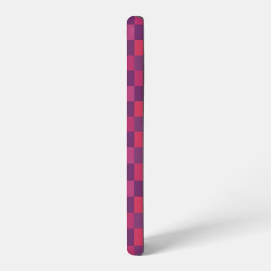 Purple and Red Checkered Geometric Pattern Samsung Galaxy Hoesje (Linkerkant)