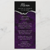Purple and Silver Agate Wedding Menu (Devant)