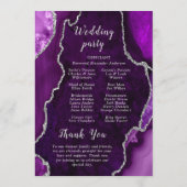 Purple and Silver Agate Wedding Program Programma (Achterkant)