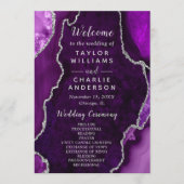 Purple and Silver Agate Wedding Program Programma (Voorkant)