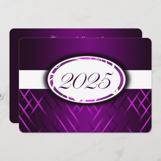 Purple and White Class of 2025 Invitations (Devant / Derrière)