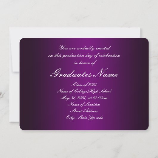 Purple and White Class of 2025 Invitations (Dos)