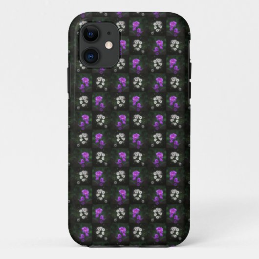 Purple and White Floral Case-Mate iPhone Case (Achterkant)