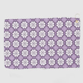 Purple and white floral patterned golfhanddoek (Horizontaal)