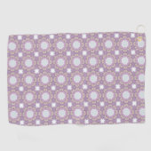Purple and white geometric floral patterned golfhanddoek (Horizontaal)