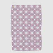 Purple and white geometric floral patterned golfhanddoek (Voorkant)