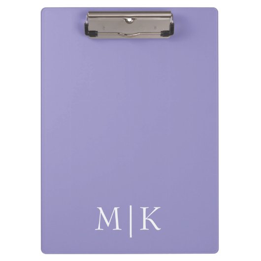 Purple and White | Modern Monogram Klembord (Voorkant)
