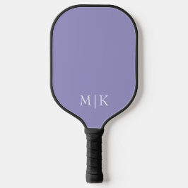 Purple and White | Modern Monogram Pickleball Paddle