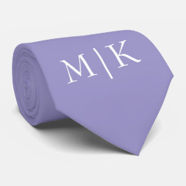  Purple and White | Modern Monogram Stropdas
