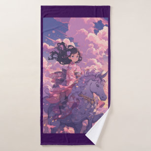 Purple Anime Princess on Horse Beach Towne