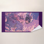 Purple Anime Princess on Horse Beach Towne (Serviette de bain)