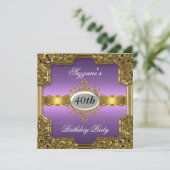 Purple Anniversaire Glamor Hot Invitation (Debout devant)