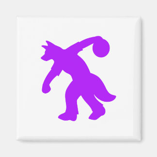 Purple Anthropomorphic Canine Bowling Magnet 0001