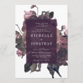 Purple Antique Rose Vintage Mariage Invitation (Devant)