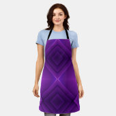 Purple apron with a geometric diamond pattern schort (Gedragen)