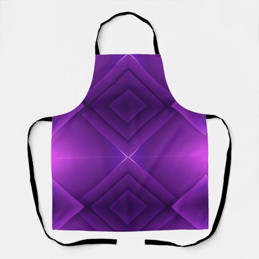 Purple apron with a geometric diamond pattern schort (Voorkant)