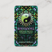 Purple Aqua Green Yin Yang Cartes de visite (Devant)