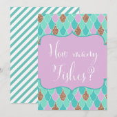 Purple Aqua Mermaid Baby shower Invitation de jeu (Devant / Derrière)