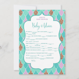 Purple Aqua Mermaid Baby shower Invitation de jeu