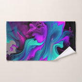 Purple Aqua Turquoise Belle Flûte Abstraite (Serviette à main)