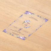 Purple Aquarelle Acrylique Mariage Invitations (Poser)