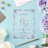 Purple Aquarelle Acrylique Mariage Invitations (Insitu (Mariage))